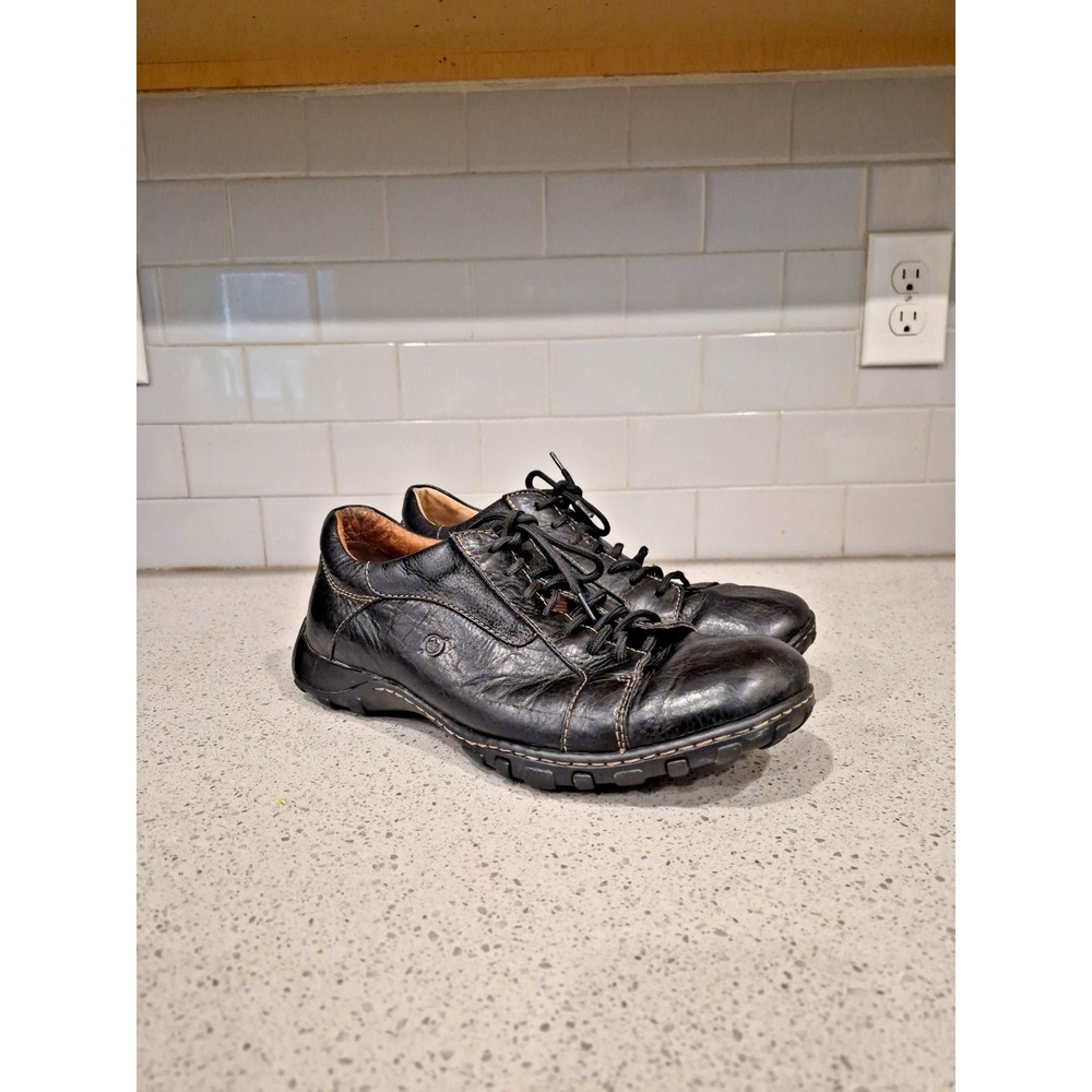 Born Mens Black Leather Oxfords Lace Up Shoes sz 12.5 / 46